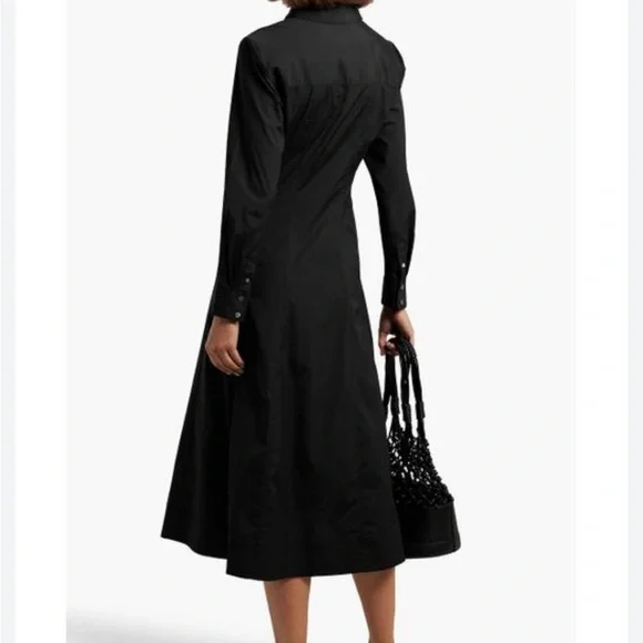 Veronica Beard Goldie Midi Shirtdress in Black Size 4 NWOT - Picture 3 of 8